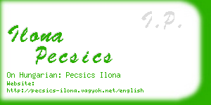 ilona pecsics business card